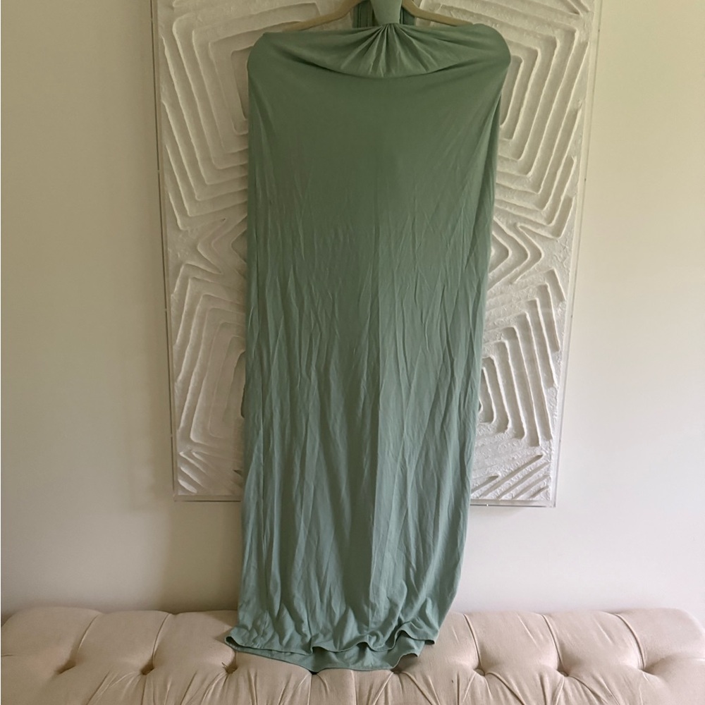 Chic Asymmetrical Green Dress | Moda Operandi LONG SAILOR BAMBOO DRESS - Picture 6 of 6